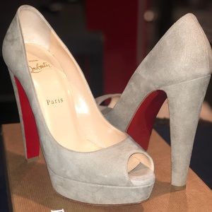 Christian Louboutin Taupe Suede Heel